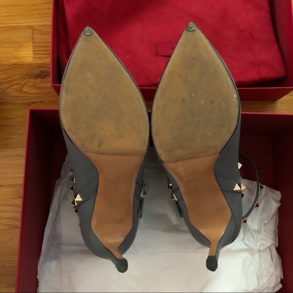 Valentino Rockstud High Heel Ankle Boot Gray 36 - Picture 6 of 7